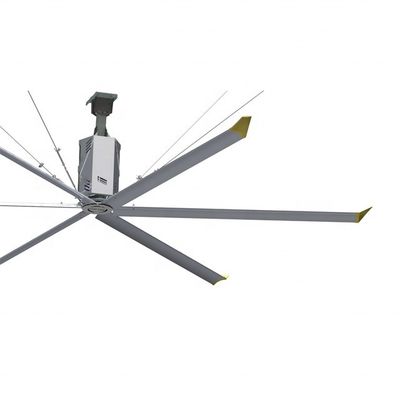 7.3m 24FT Gearbox Βιομηχανικός ανεμιστήρας οροφής HVLS για αγρόκτημα ζώων αγελάδας Al-Mg Alloy Blades
