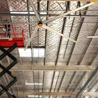 Παραδοσιακός HVLS ηλεκτρικός ανεμιστήρας οροφής με 6 πλάκες αλουμινίου